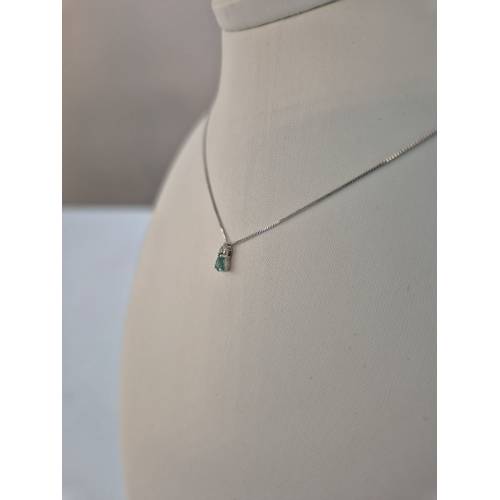 COLLANA SMERALDO A Goccia E DIAMANTI...