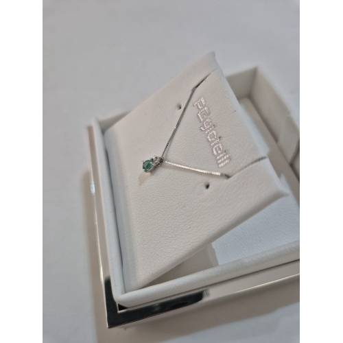 COLLANA SMERALDO A Goccia E DIAMANTI...