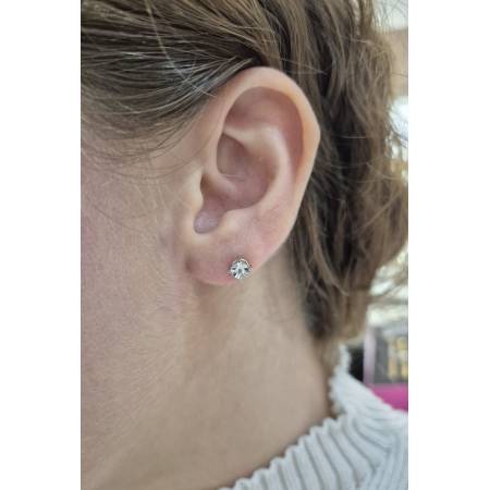 ORECCHINI PG GIOIELLI DIAMANTI Bianchi Punto Luce In ORO BIANCO 18 Karati 750%