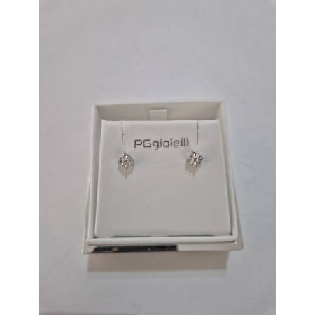 ORECCHINI PG GIOIELLI DIAMANTI Bianchi Punto Luce In ORO BIANCO 18 Karati 750%