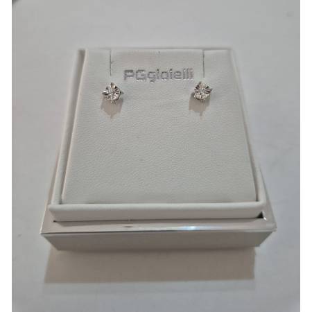 ORECCHINI PG GIOIELLI DIAMANTI Bianchi Punto Luce In ORO BIANCO 18 Karati 750%