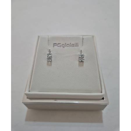 ORECCHINI Con ACQUAMARINA E DIAMANTI PG GIOIELLI In ORO BIANCO 18 Karati 750%