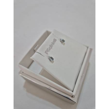 ORECCHINI Con ACQUAMARINA E DIAMANTI PG GIOIELLI ORO BIANCO 18 karati 750% Ovale