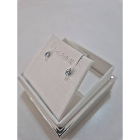 ORECCHINI Con ACQUAMARINA E DIAMANTI PG GIOIELLI ORO BIANCO 18 karati 750% Ovale