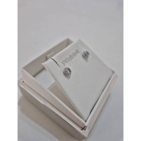 ORECCHINI Con ACQUAMARINA E DIAMANTI PG GIOIELLI ORO BIANCO 18 karati 750% Ovale