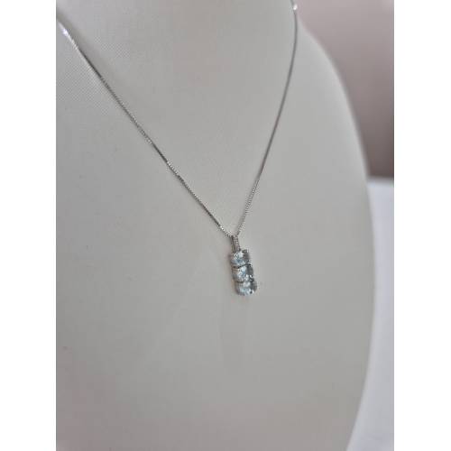 COLLANA ACQUAMARINA E DIAMANTI...