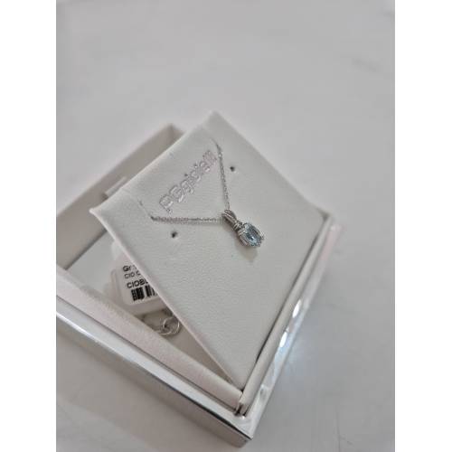 COLLANA ACQUAMARINA Ovale E DIAMANTI...