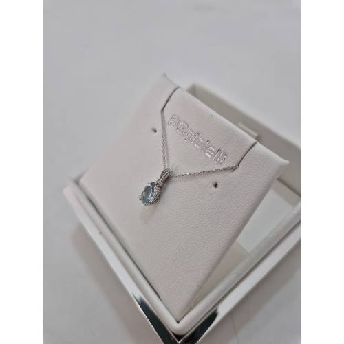 COLLANA ACQUAMARINA Ovale E DIAMANTI...