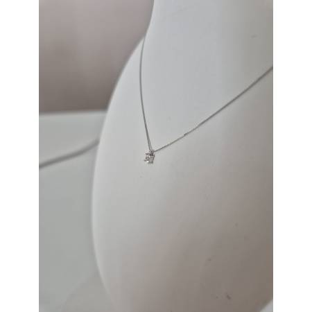 COLLANA PUNTO LUCE Con DIAMANTE Bianco In Oro Bianco 18 Karati 750% PG GIOIELLI