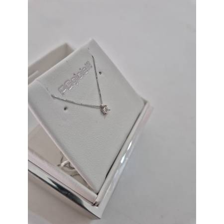 COLLANA PUNTO LUCE Con DIAMANTE Bianco In Oro Bianco 18 Karati 750% PG GIOIELLI