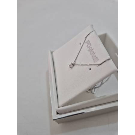 COLLANA PUNTO LUCE Con DIAMANTE Bianco In Oro Bianco 18 Karati 750% PG GIOIELLI