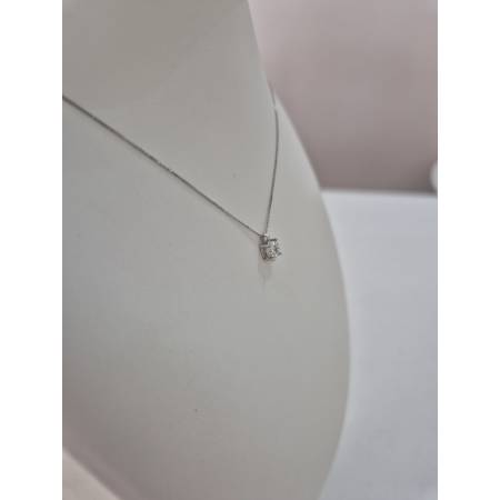 COLLANA PUNTO LUCE Con DIAMANTE Bianco In Oro Bianco 18 Karati 750% PG GIOIELLI
