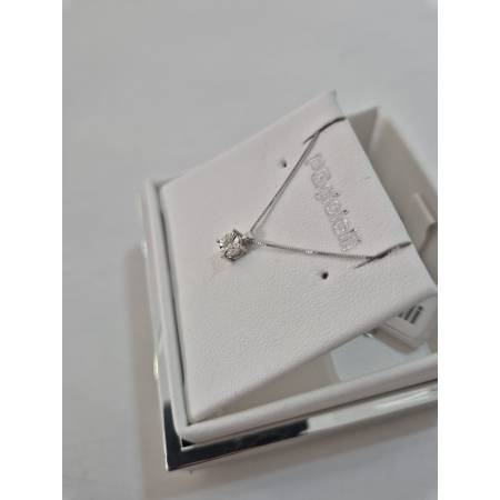 COLLANA PUNTO LUCE Con DIAMANTE Bianco In Oro Bianco 18 Karati 750% PG GIOIELLI