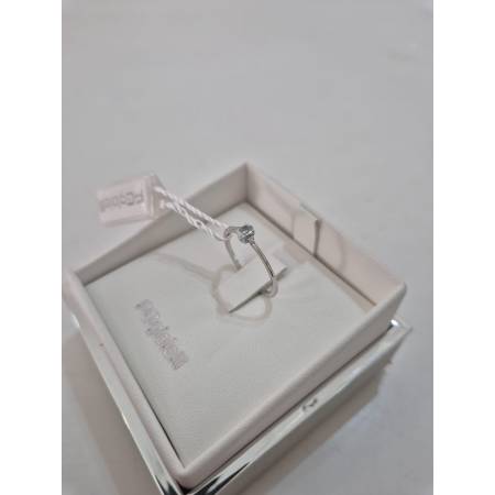 ANELLO PG GIOIELLI Solitario ACQUAMARINA E DIAMANTI Oro Bianco 18 Kt 750% Ovale