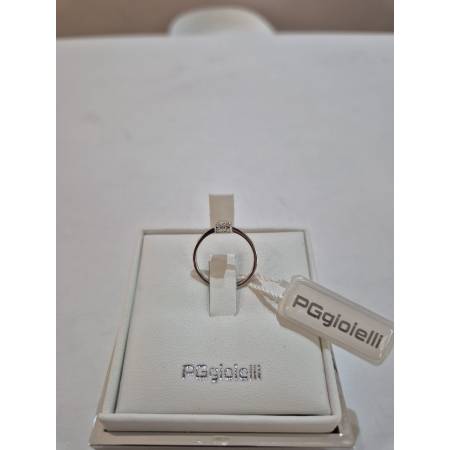 ANELLO PG GIOIELLI Solitario ACQUAMARINA E DIAMANTI In Oro Bianco 18 Karati 750%