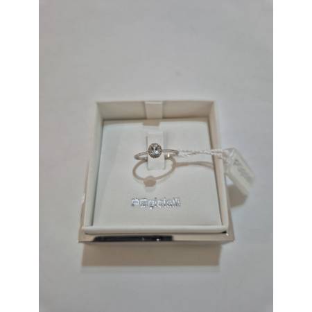 ANELLO PG GIOIELLI Solitario ACQUAMARINA Ovale E DIAMANTI Oro Bianco 18 Kt 750%