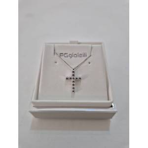 COLLANA CROCE ORO BIANCO 18...