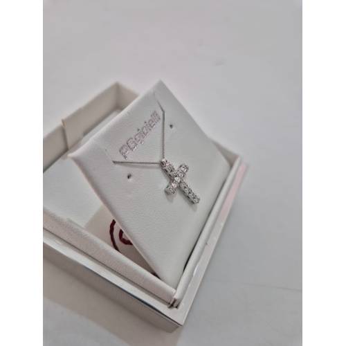 COLLANA CROCE ORO BIANCO 18 Kt 750...