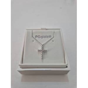 COLLANA CROCE ORO BIANCO 18...