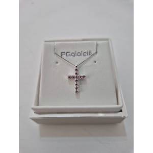 COLLANA CROCE ORO BIANCO 18...