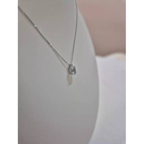 COLLANA ACQUAMARINA Ovale E DIAMANTE...