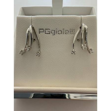 ORECCHINI TRILOGY Pendenti Con DIAMANTI PG GIOIELLI ORO BIANCO 18 Kt 750% Donna