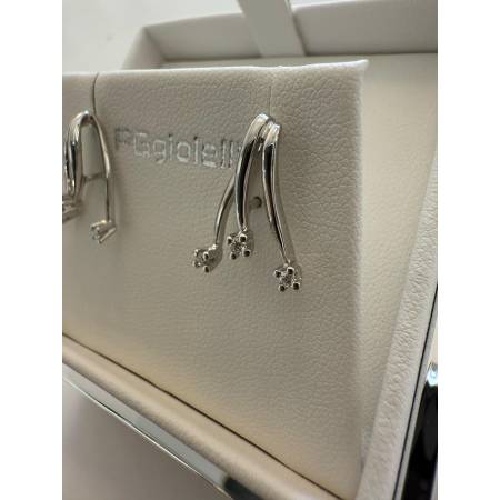 ORECCHINI TRILOGY Pendenti Con DIAMANTI PG GIOIELLI ORO BIANCO 18 Kt 750% Donna