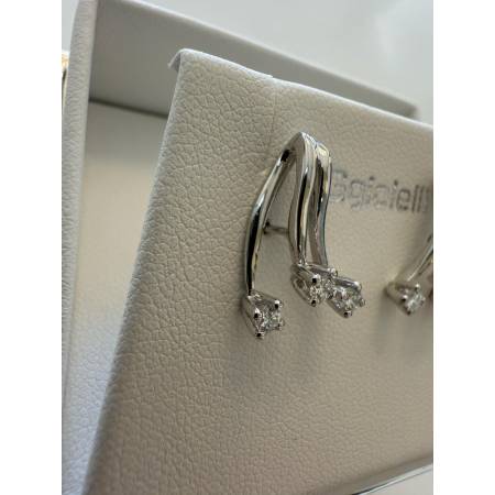 ORECCHINI TRILOGY Pendenti Con DIAMANTI PG GIOIELLI ORO BIANCO 18 Kt 750% Donna
