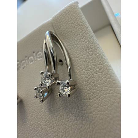 ORECCHINI TRILOGY Pendenti Con DIAMANTI PG GIOIELLI ORO BIANCO 18 Kt 750% Donna