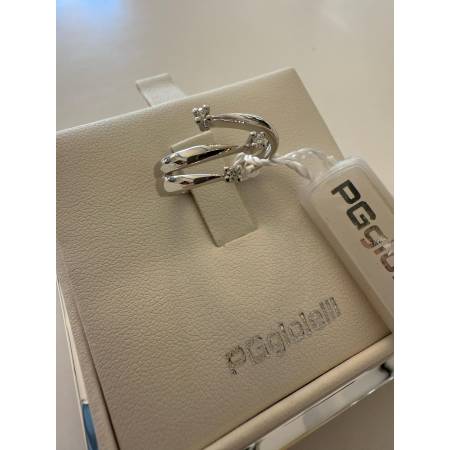 ANELLO TRILOGY DIAMANTI Taglio Brillante G VS ORO BIANCO 18 KARATI PG Gioielli