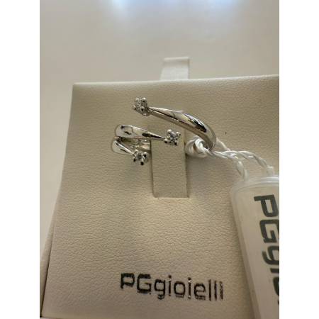 ANELLO TRILOGY DIAMANTI Taglio Brillante G VS ORO BIANCO 18 KARATI PG Gioielli