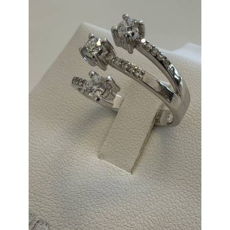 ANELLO TRILOGY DIAMANTI Taglio Brillante G VS ORO BIANCO 18 KARATI PG Gioielli