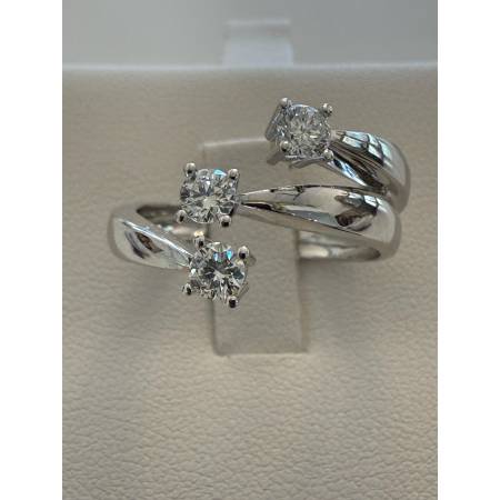 ANELLO TRILOGY DIAMANTI Taglio Brillante G VS ORO BIANCO 18 KARATI PG Gioielli