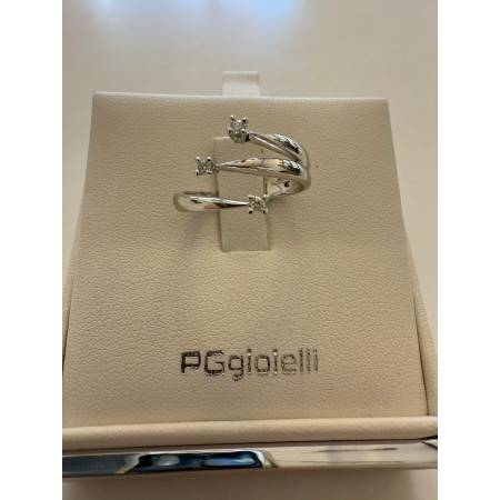 ANELLO TRILOGY DIAMANTI Taglio Brillante G VS ORO BIANCO 18 KARATI PG Gioielli