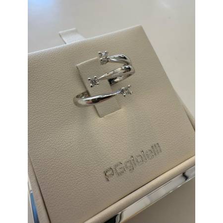 ANELLO TRILOGY DIAMANTI Taglio Brillante G VS ORO BIANCO 18 KARATI PG Gioielli