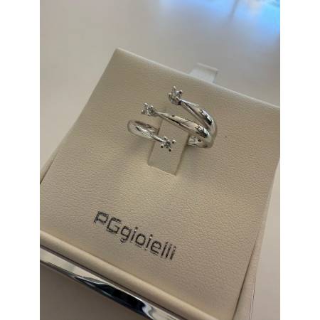 ANELLO TRILOGY DIAMANTI Taglio Brillante G VS ORO BIANCO 18 KARATI PG Gioielli