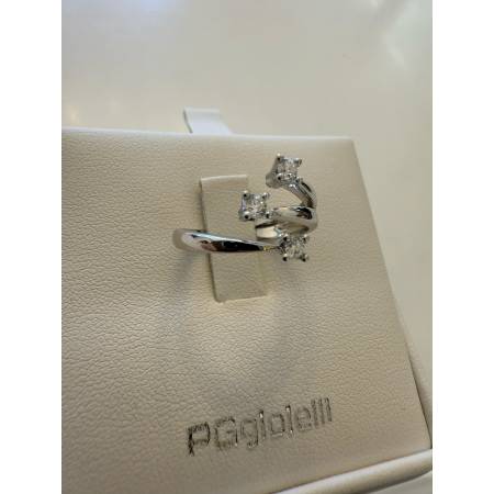 ANELLO TRILOGY DIAMANTI Taglio Brillante G VS ORO BIANCO 18 KARATI PG Gioielli