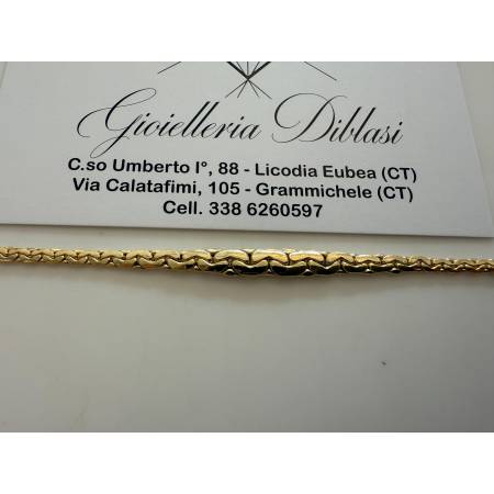COLLANA In ORO GIALLO 18 Karati 750% Donna COLLIER Girocollo Maglia A Decrescere