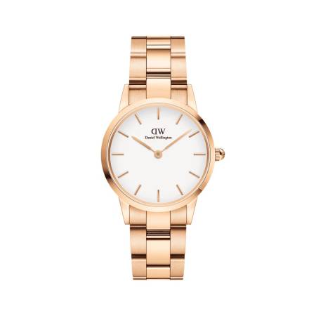 OROLOGIO Polso DONNA DANIEL WELLINGTON ICONIC Acciaio Oro Rosa Bianco DW00100213