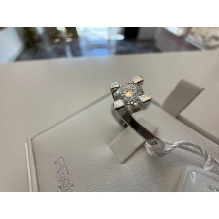 ANELLO SOLITARIO DIAMANTE Taglio Brillante 0,50 ORO BIANCO 18 KARATI PG Gioielli