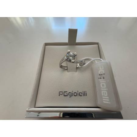 ANELLO SOLITARIO DIAMANTE Taglio Brillante G VS ORO BIANCO 18 KARATI PG Gioielli