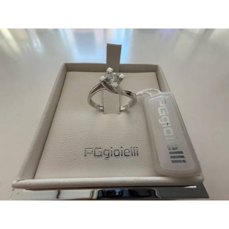 ANELLO SOLITARIO DIAMANTE Taglio Brillante G VS ORO BIANCO 18 KARATI PG Gioielli
