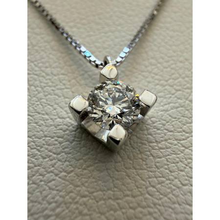 COLLANA PG GIOIELLI PUNTO LUCE Con DIAMANTE In Oro Bianco 18 Karati 750/1000