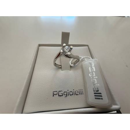 ANELLO SOLITARIO DIAMANTE Taglio Brillante G VS ORO BIANCO 18 KARATI PG Gioielli