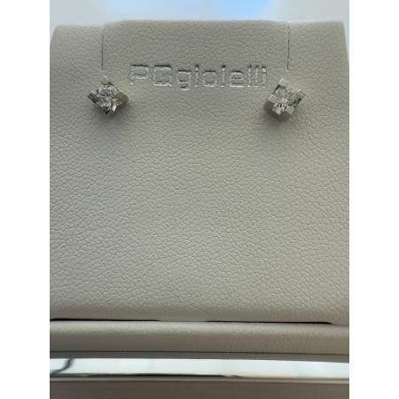ORECCHINI PG GIOIELLI DIAMANTI Bianchi Punto Luce In ORO BIANCO 18 Karati 750%