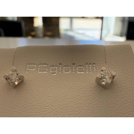 ORECCHINI PG GIOIELLI DIAMANTI Bianchi Punto Luce In ORO BIANCO 18 Karati 750%