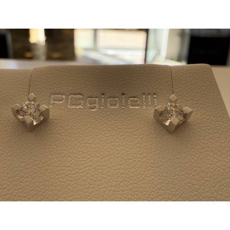 ORECCHINI PG GIOIELLI DIAMANTI Bianchi Punto Luce In ORO BIANCO 18 Karati 750%