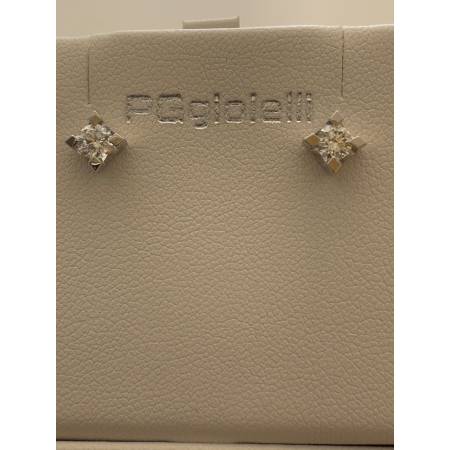 ORECCHINI PG GIOIELLI DIAMANTI Bianchi Punto Luce In ORO BIANCO 18 Karati 750%