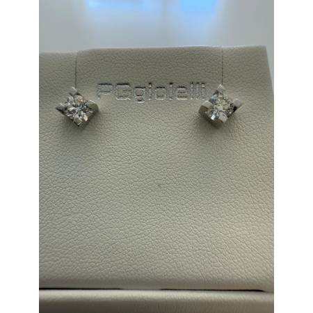 ORECCHINI PG GIOIELLI DIAMANTI 0,60 Ct Punto Luce In ORO BIANCO 18 Karati 750%