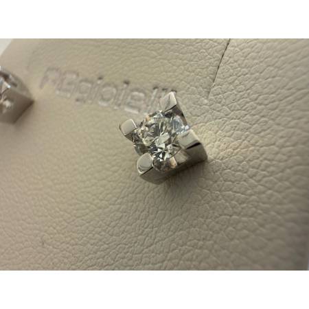 ORECCHINI PG GIOIELLI DIAMANTI 0,60 Ct Punto Luce In ORO BIANCO 18 Karati 750%